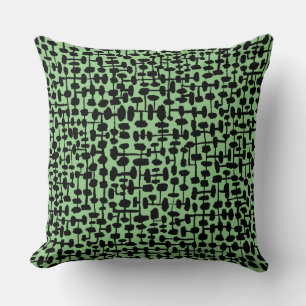 Coussin motif Abstrait 190621 Noir sur Sage
