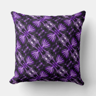 Coussin Motif Abstrait à rayures violettes
