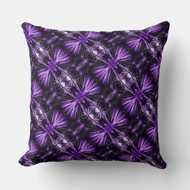 Coussin Motif Abstrait à rayures violettes (Recto)
