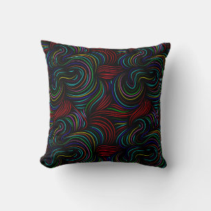 Coussin motif Abstrait avec bandes multicolores