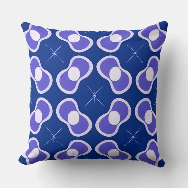 Coussin Motif Abstrait Bleu (Recto)