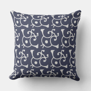 Coussin Motif Abstrait bleu et blanc