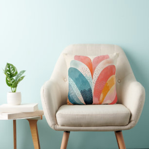 Coussin Motif Abstrait Bohème Coloré