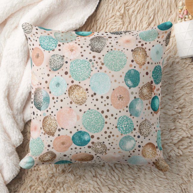 Coussin Motif Abstrait chatoyant en Turquoise, Rose (Couverture)