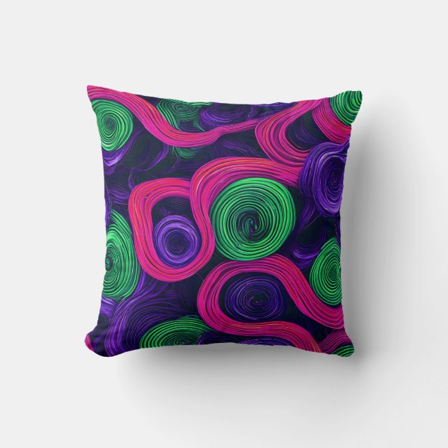 Coussin Motif Abstrait Coloré (Recto)