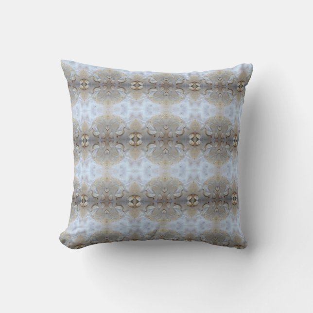 Coussin Motif abstrait crème blanc gris (Recto)
