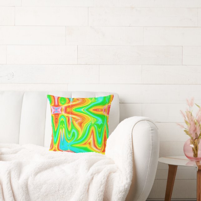 Coussin Motif Abstrait de couleur vive (Canapé)