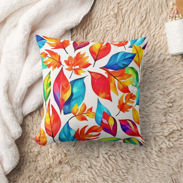 Coussin Motif abstrait de feuilles d'automne (Couverture)