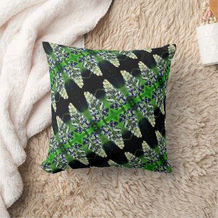 Coussin Motif Abstrait de fleurs de lupine violette