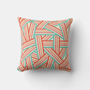 Coussin Motif Abstrait de rayures colorées