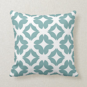 Coussin Motif abstrait de trèfle dans le verre et le blan
