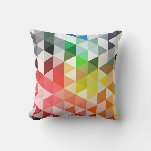 Coussin Motif abstrait de triangle d'arc-en-ciel (Recto)
