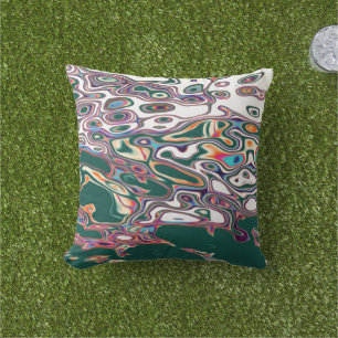 Coussin Motif Abstrait d'eau colorée rétro