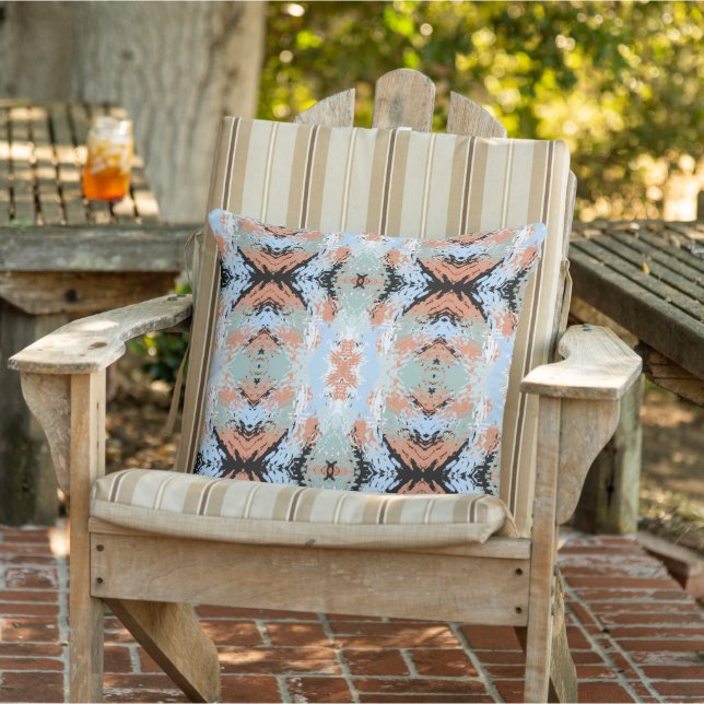 Coussin Motif Abstrait d'Extrémités Divisées et Pastels Do (Chaise)