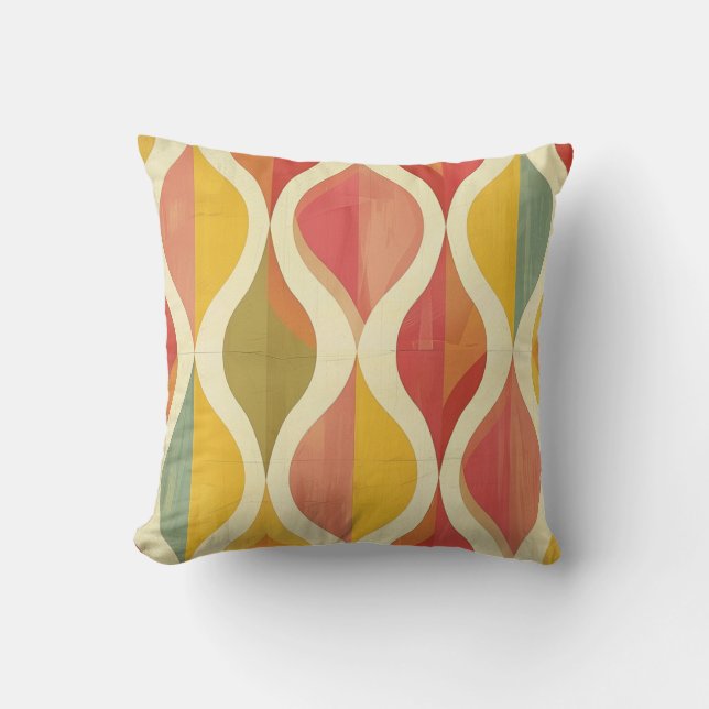 Coussin Motif Abstrait élégant du milieu du siècle (Recto)