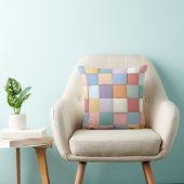 Coussin Motif Abstrait en carreaux Pastel (Chaise)