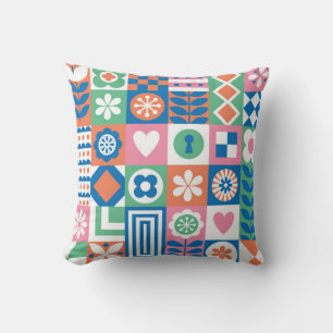 Coussin Motif Abstrait fleuri sans couture. scandinave et