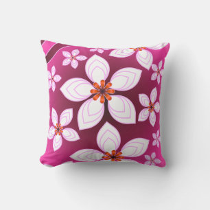 Coussin Motif Abstrait Floral Rose   Fleur Esthétique Ar