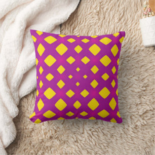 Coussin Motif Abstrait Jaune Violet Dopamine Décor