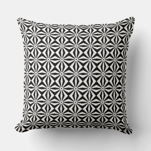 Coussin Motif Abstrait moderne en noir et blanc