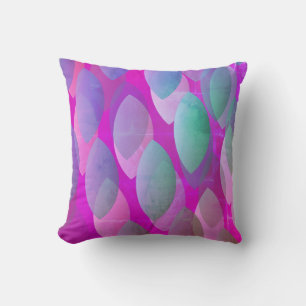 Coussin Motif Abstrait moderne   Magenta Purple Rose Turqu