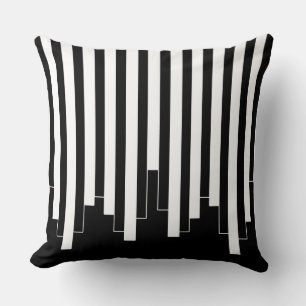 Coussin motif Abstrait - noir et blanc