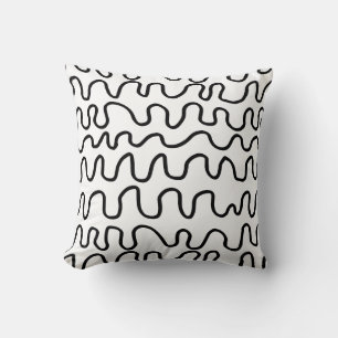 Coussin Motif Abstrait noir et blanc