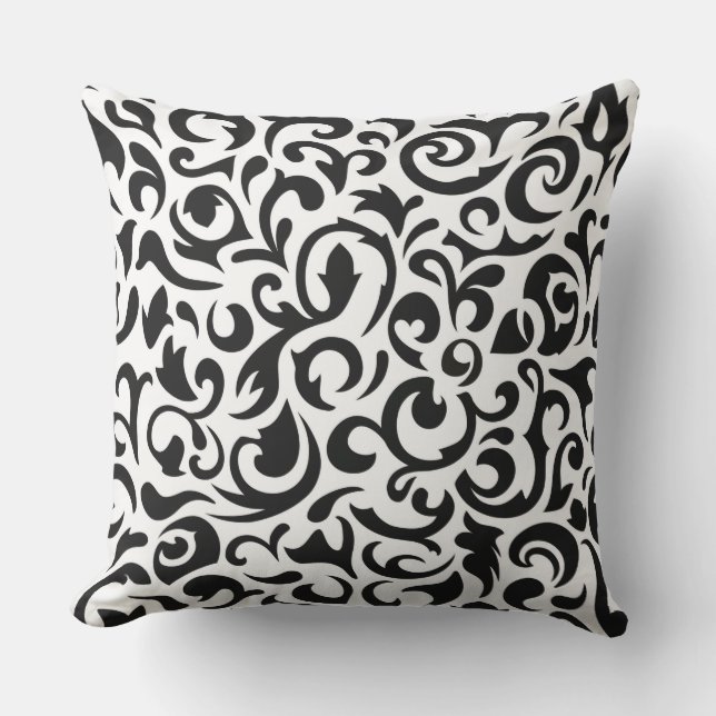 Coussin Motif abstrait noir et blanc (Recto)