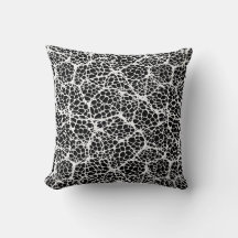 Coussin Motif Abstrait noir et blanc moderne
