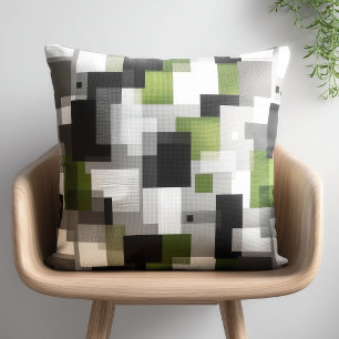 Coussin Motif abstrait noir et vert