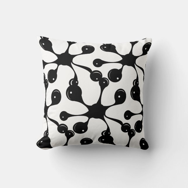 Coussin Motif abstrait noir moderne (Recto)