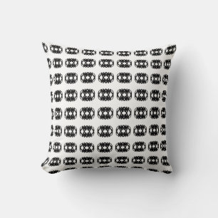 Coussin Motif Abstrait noir ovale sur blanc