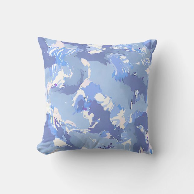 Coussin Motif abstrait pourpre et blanc (Recto)