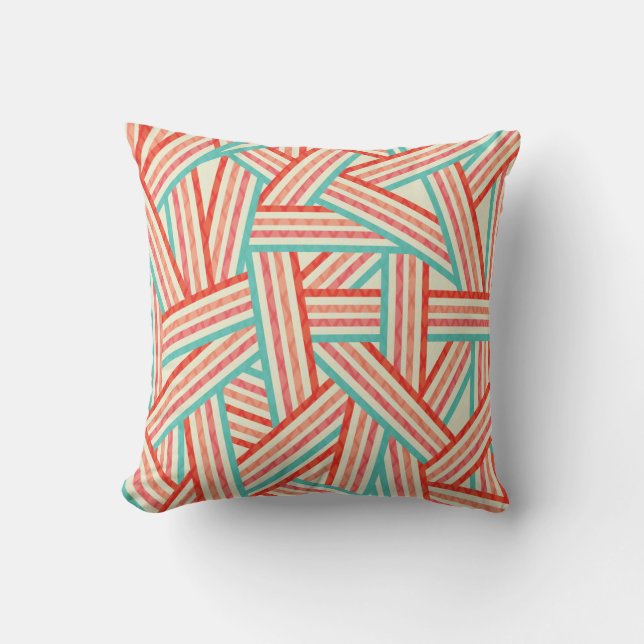 Coussin Motif Abstrait rayé coloré (Recto)
