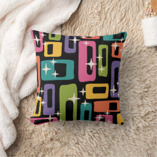 Coussin Motif abstrait rétro MCM de l'ère atomique