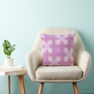 Coussin Motif Abstrait rose Kaleidoscope