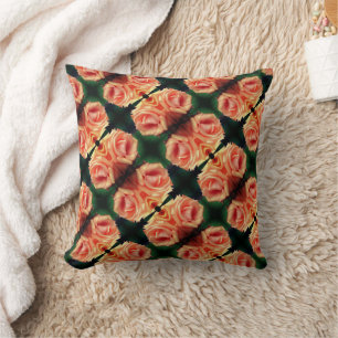 Coussin Motif Abstrait Rose Peach Blooming