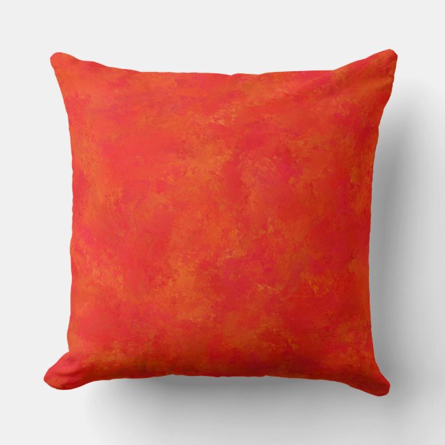 Coussin Motif Abstrait rouge orange (Recto)