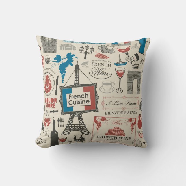 Coussin motif Abstrait sans faille sur le thème de la Fran (Recto)