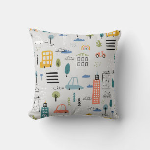 Coussin Motif Abstrait sans soudure avec la ville des