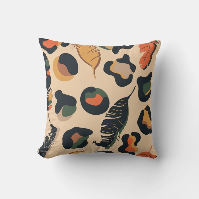Coussin motif Abstrait sans soudure, dos d'animal sauvage (Recto)