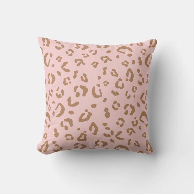 Coussin Motif Abstrait Taches de Guépard Léopard Rose Mode (Recto)