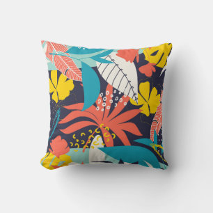 Coussin Motif abstrait tendance avec feuilles tropicaux lu