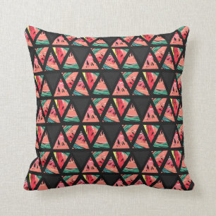 Coussin Motif abstrait tiré par la main de pastèque