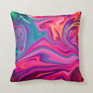 Coussin Motif Abstrait vert bleu clair et tendance