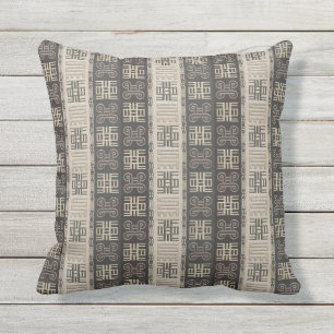 Coussin motif africain avec des siymbols d'Adinkra