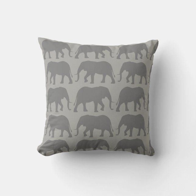 Coussin Motif africain des silhouettes d'éléphants (Recto)