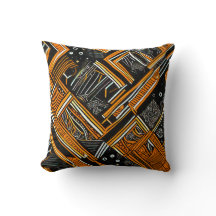 Motif africain noir et orange