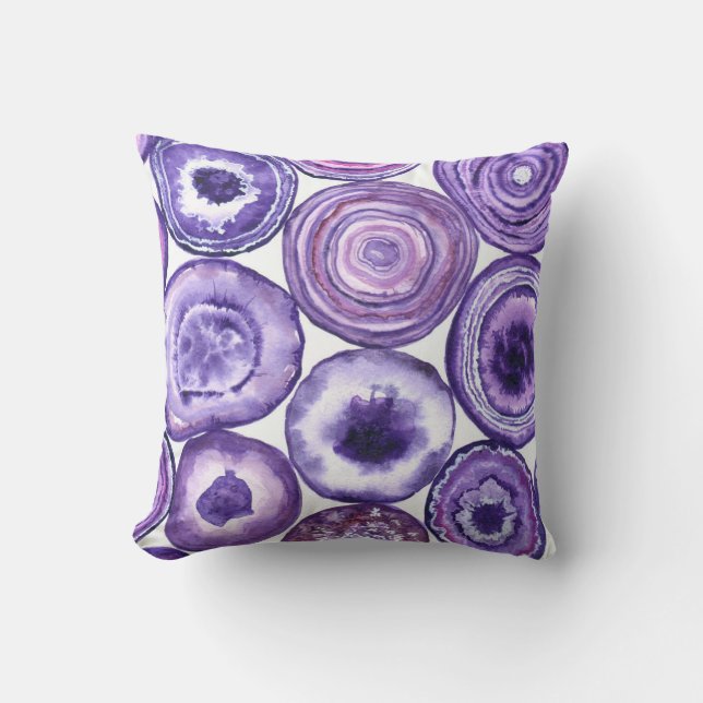 Coussin Motif agate violet (Recto)