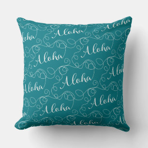 Coussin MOTIF ALOHA blanc transparent avec LIGNES